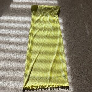 Astr Strapless Yellow Dress